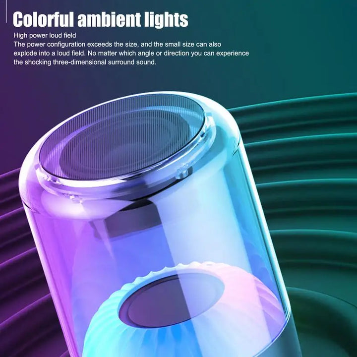 Small Wireless Speaker Outdoor Speaker With Multi-Colors Rhythm Lights Travel Speaker Stereo Sound Electronic Gadgets For Living