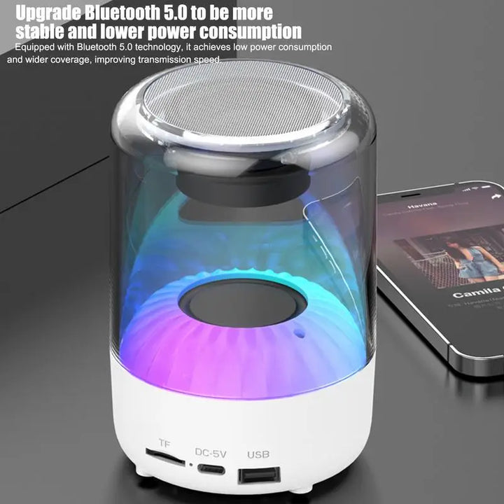 Small Wireless Speaker Outdoor Speaker With Multi-Colors Rhythm Lights Travel Speaker Stereo Sound Electronic Gadgets For Living