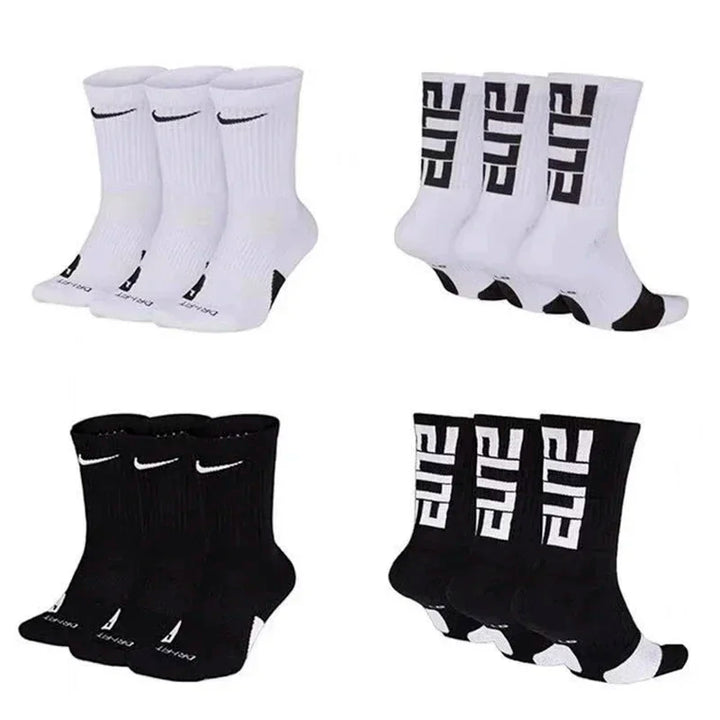 Nike Sport Breathable Mid-tube Socks Men's 3 Pairs White S M L SX7627-100