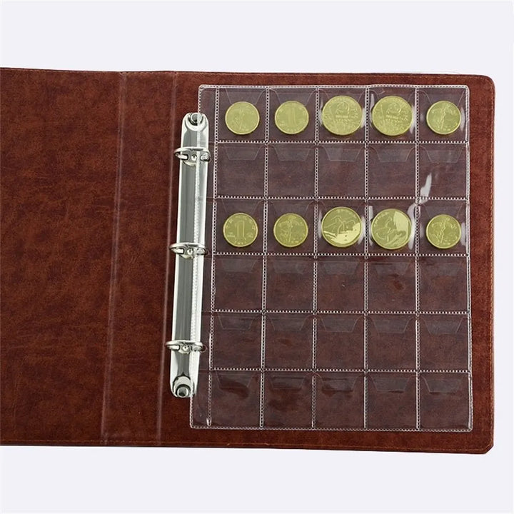 42/30/20/12/3 Pockets Classic Coin Holders Folder Pages Sheets for Storage Collection Album Photo Albums Clear Storage Organizer