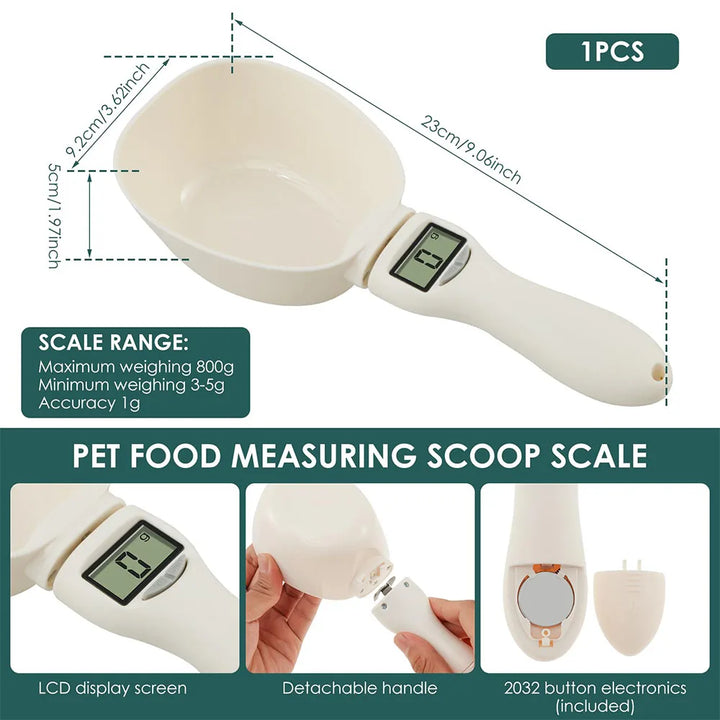 Electronic Measuring Spoon, Digital Spoon Scale with LED Display, 800g/1g Precision,Daily Meals Pet Dog Food Gadgets for Kitchen