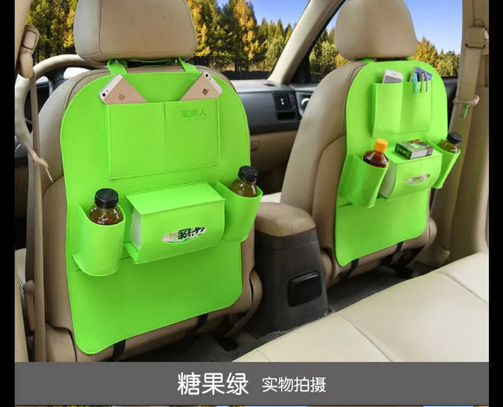 Universal Car Back Seat Storage Bag Organizer Trunk Elastic Felt Storage Bag 6 Pockets Organizer Hanging Car Accessories 40*56CM