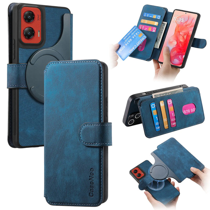 Leather flip magnetic suction detachable Back Cover For Motorola Moto G Stylus 5G (2024) 6.7 "Card slot wallet shockproof Case