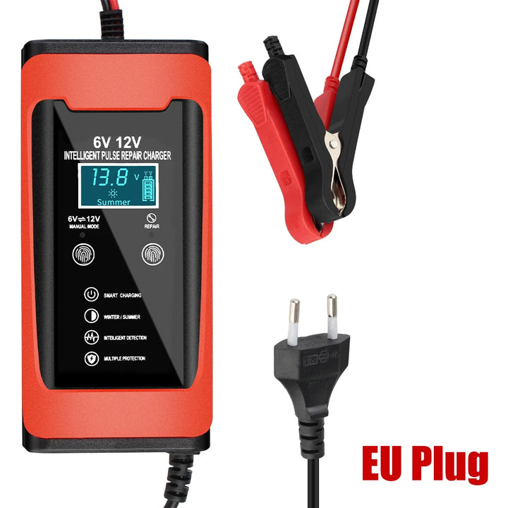 6V 12V 6A Car Battery Chargers 110-220V US EU Plug Intelligent Pulse Repair For Lead Acid Batteries Motorcycle Charger S1 12V/2A