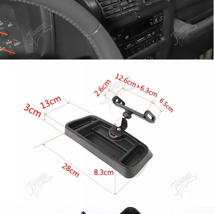 JIDIXIAN Car Center Console Storage Box Mobile Phone Holder Tablet Stand for Jeep Wrangler TJ 1997-2006 Interior Accessories