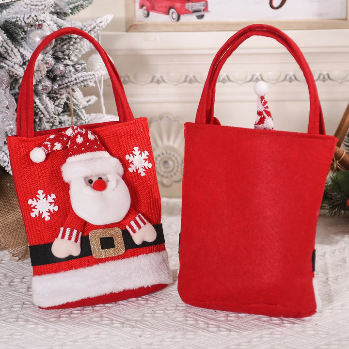 2024 New Christmas Decorations Santa Claus Snowman Bear Gift Bag Children's Candy Bag Handbag Wholesale Новогодние Украшения