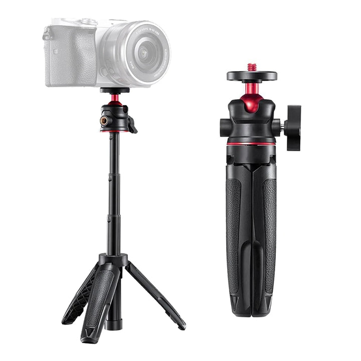 Mini Extendable Desktop Tripod Handle Grip Stand With Flexible Ballhead 1/4 Inch Screw Extend Mount for Phone Selfie Vlog Camera