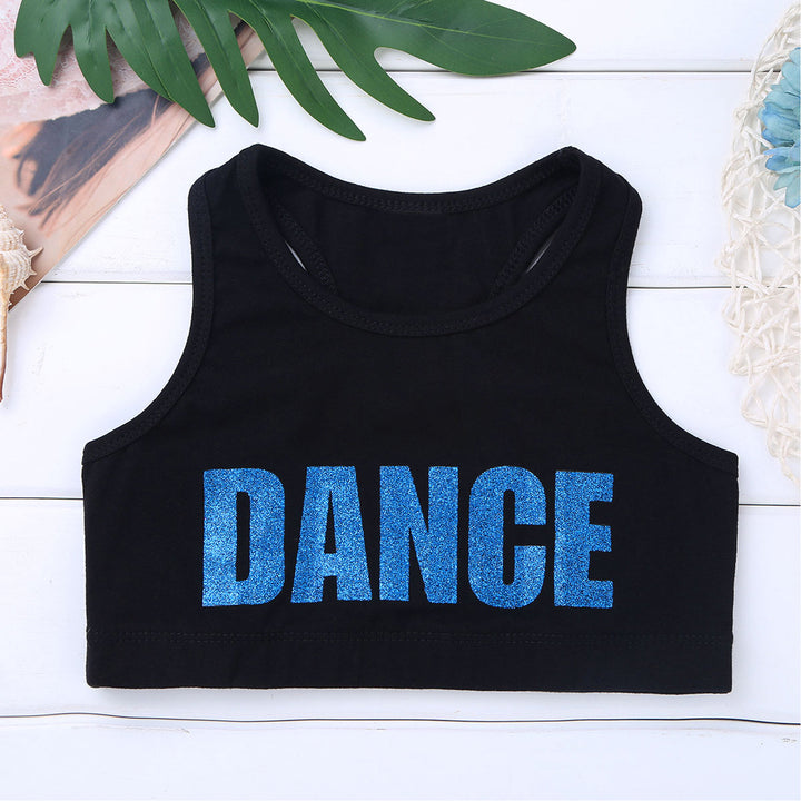 Teens Girls Fashion Outfit Street Jazz Dance Clothes Sleeveless Racer Back Crop Top with Hiphop Sweatpants Streetwear Sportswear