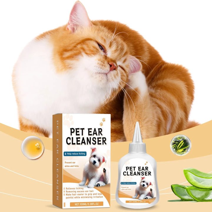 Pet Ear Drops For Cats And Dogs Universal Ear Canal Ear Mite Deodorization Antipruritus Cleaning Ear Wash