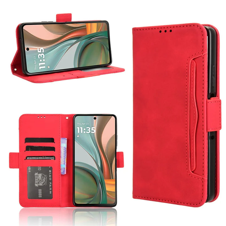 For Motorola Moto G75 5G Luxury leather wallet case Multi card slot for Moto G 75 G75 Magnetic phone case