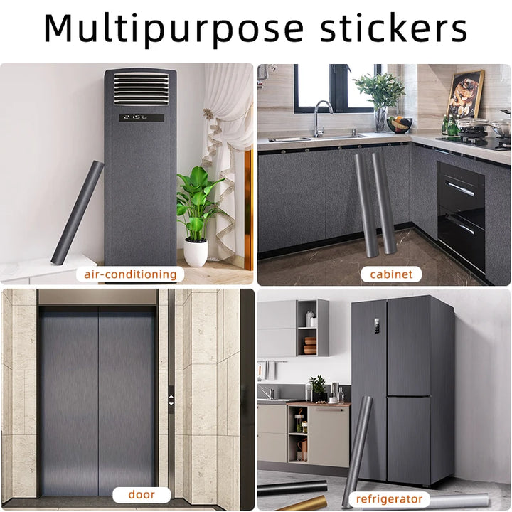 Refrigerator/air conditioner refurbishment, dark gray stickers, metal brushed texture stickers, stainless steel, waterproof