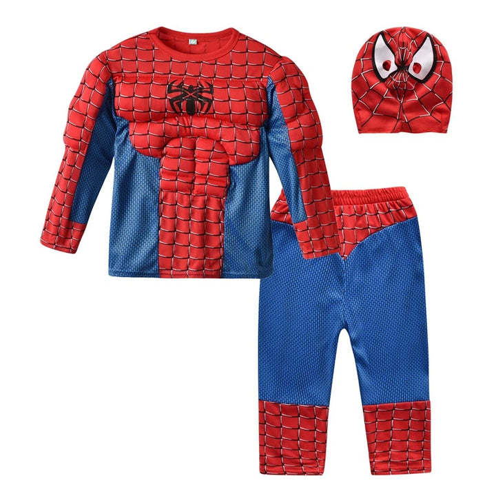 MINISO Superhero Hulk Captain America Cosplay Costume Boy Girl Clothes Spiderman Muscle Suit Halloween Carnival Birthday Party