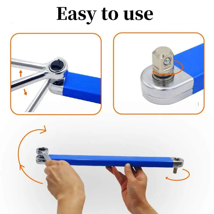 Impact Ready Offset Extension Wrench,Tight Reach Extension Wrench Set with 1/2" 1/4" and 3/8" Square Drive Adapters