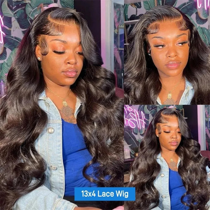 30 Inch Water Wave Lace Frontal Wigs Human Hair 13x4 HD Transparent Front Wig Body Wave Brazilian Raw Remy Preplucked 200Density