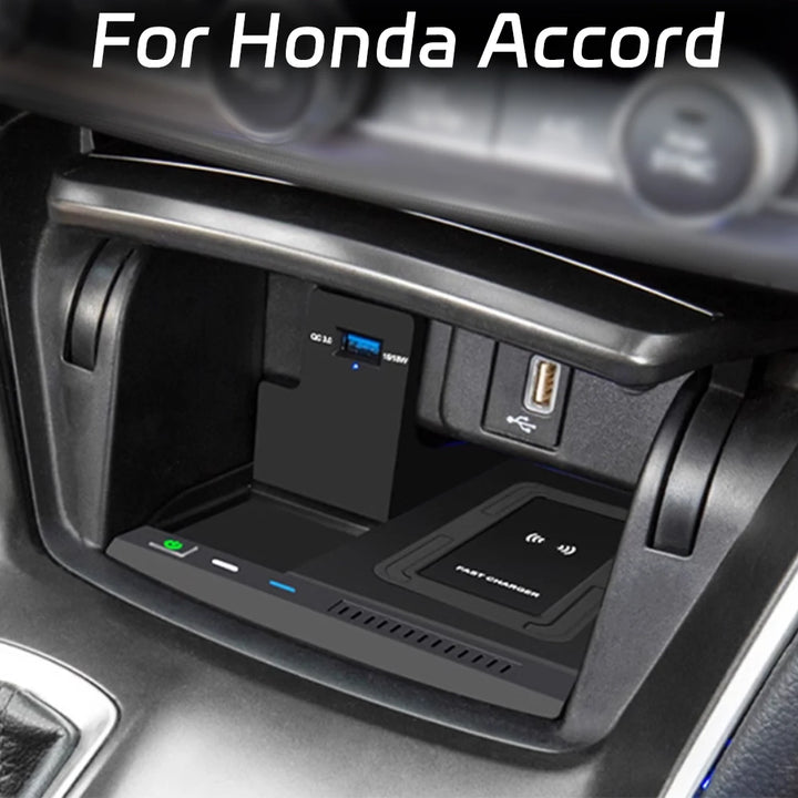 15w Car wireless charger For Honda Accord 2018-2022 phone Holder Mobile Mount USB Fast charge plug and play Interior Tuning