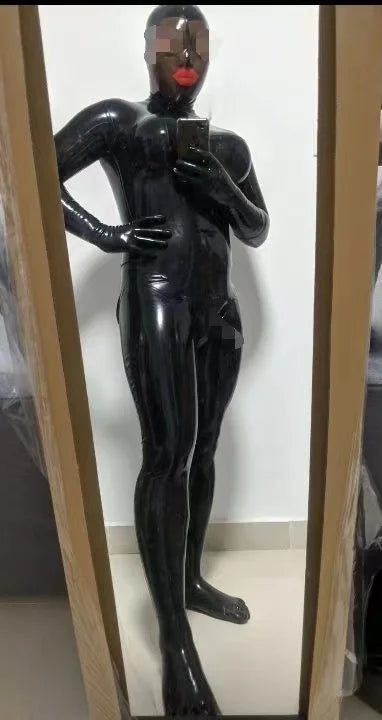 Sexy Black Coverall Bodysuit Adult Latex Rubber Catsuit For Men and Women Unisex Latex Suit Bodysuit Multiple Styles To Choose