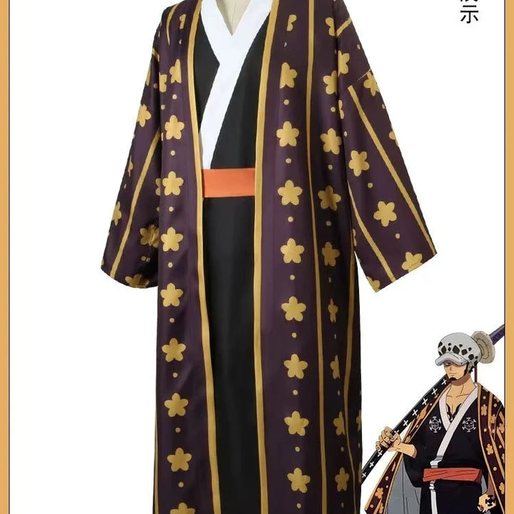 Trafalgar Law Cosplay Costume Anime Figures Digital Printing Kimono Uniform Full Set Halloween Carnival Party Suit Man