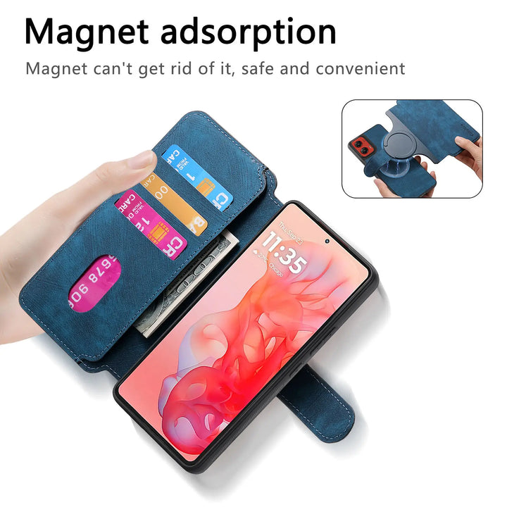 Leather flip magnetic suction detachable Back Cover For Motorola Moto G Stylus 5G (2024) 6.7 "Card slot wallet shockproof Case