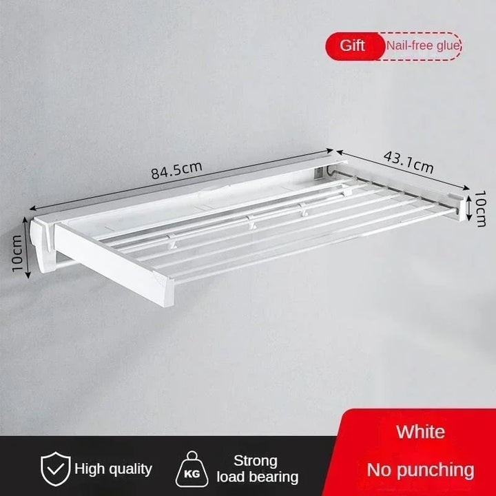 Invisible Retractable Drying Rack Multifunctional Bathroom Towel Rack Indoor Balcony Folding Telescopic Drying Rod No Punch Hole