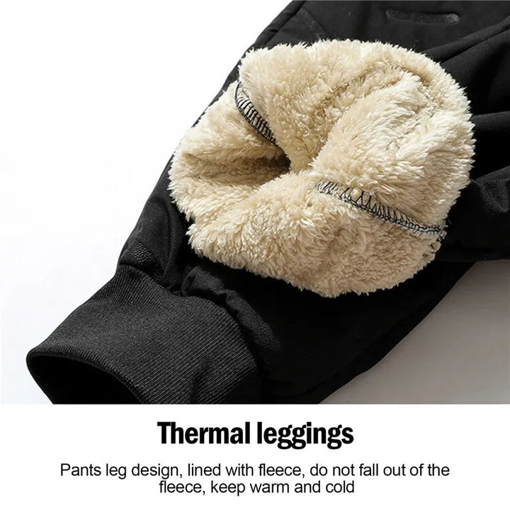 Winter Sweatwear Men Plush Thick Fleece Sweatpant Lambswool Thermal Trousers Casual Pants Waterproof Windproof Warm Cotton Pants