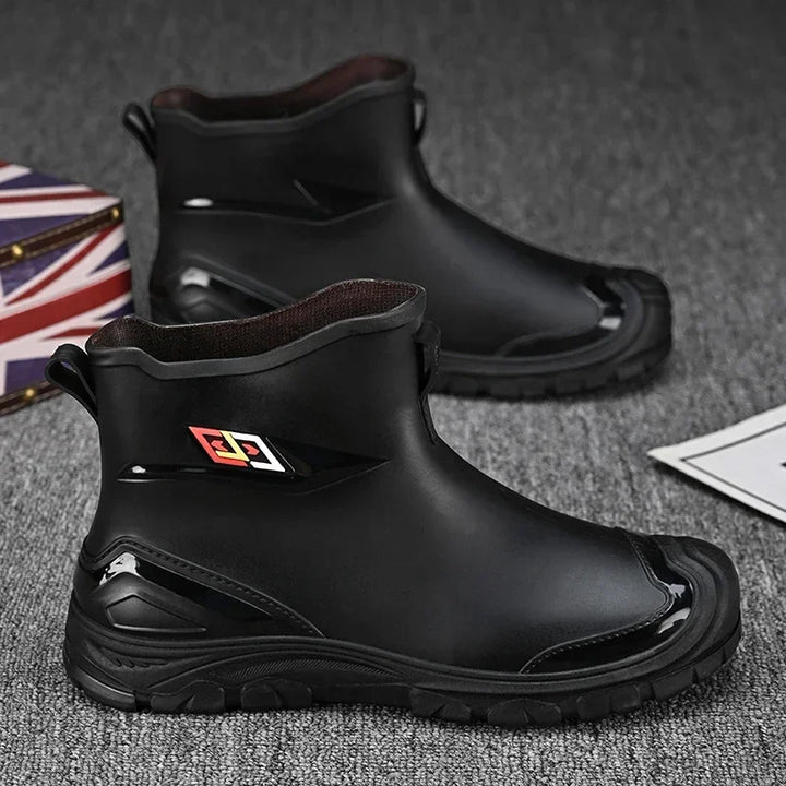 Men's Waterproof Rain Bootssingle Shoes Wear-resistant Mid-tube Rain Boots=Buataisí Báistí Na Bhfear=botas De Lluvia Para Hombre