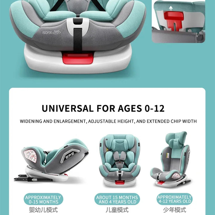 7DF baby 0-12 years old baby carseats children's car seats secure car seat Convenient 360 ° rotating seatd 1-12 Years Old Chairs