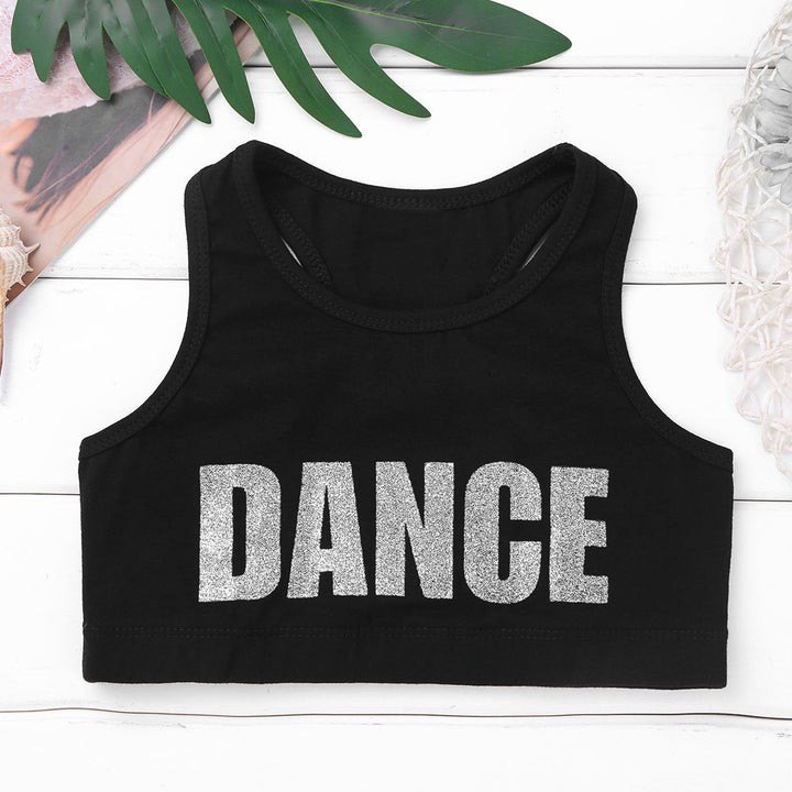 Teens Girls Fashion Outfit Street Jazz Dance Clothes Sleeveless Racer Back Crop Top with Hiphop Sweatpants Streetwear Sportswear