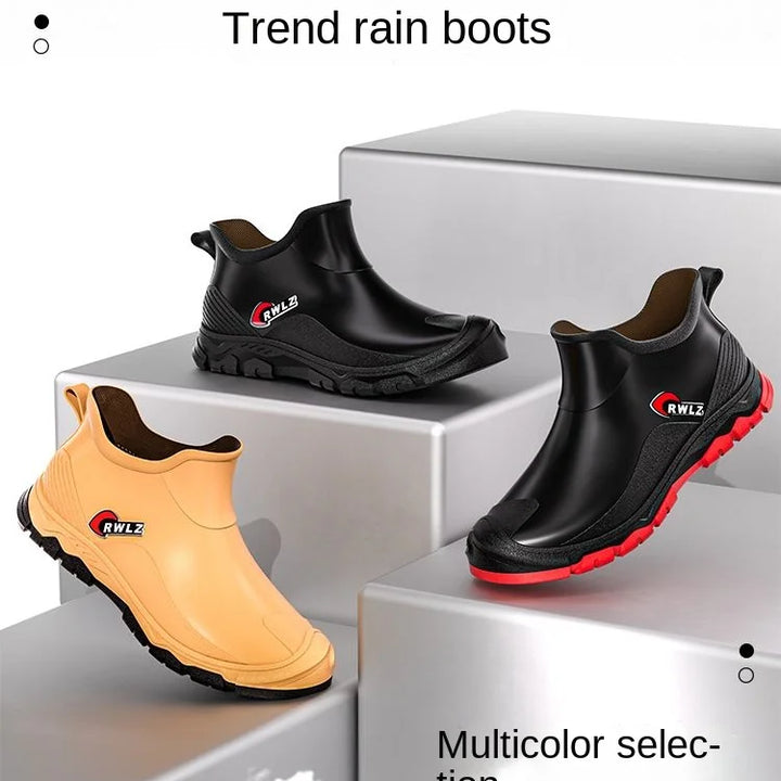 Rain Boots for Men Fashionable All-season Non-slip Waterproof Rubber Shoes for Fishing Work, Car Wash Wear-resistant Water Boots