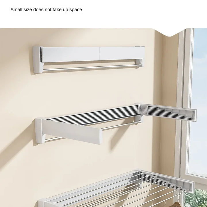 Invisible Towel Rack for Bathroom and Balcony - Foldable, Wall-Mounted, Retractable Drying Rack for Indoor Use