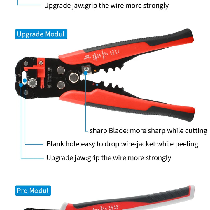 Crimper Cable Cutter Adjustable Automatic Wire Stripper Multifunctional Stripping Crimping Pliers Terminal Hand Tool