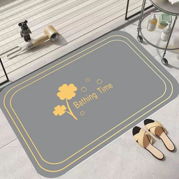 1 PC Four Leaf Clover Diatom Mud Quick Drying Floor Mat Household Toilet Anti-slip Door Mat Bathroom Door Absorbent Floor Mat