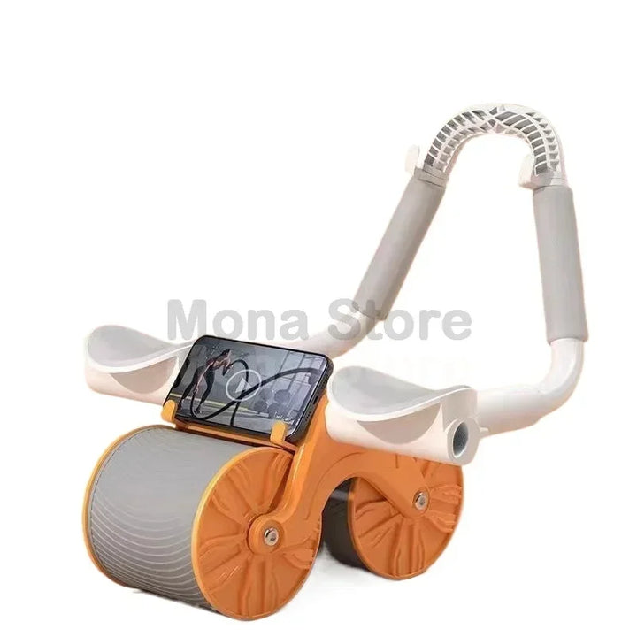 Household thin belly 4 wheel abdominal automatic rebound exercise fitness equipment