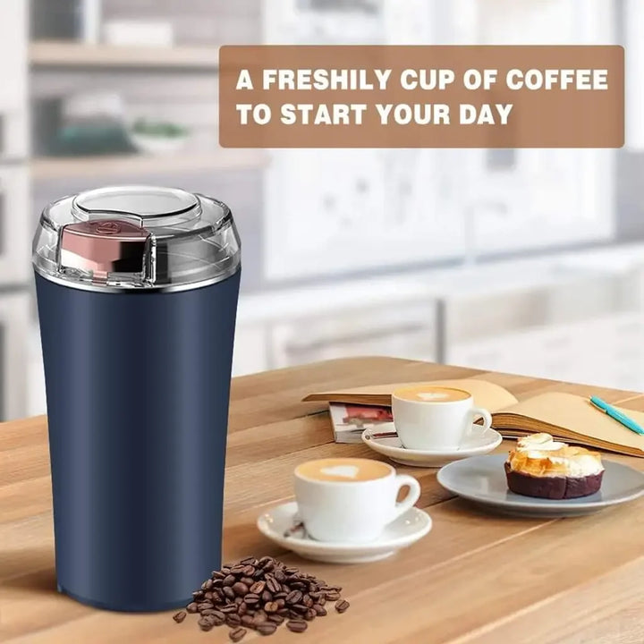 Electric Coffee Grinder Stainless Steel Spices Grinder Non-Slip Base Rust-Proof Coffee Bean Grinder Home Office Use Easy Clean