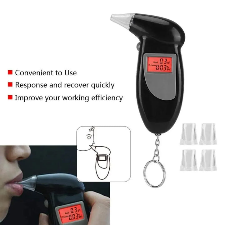 New 2024 Birds Beak Vehicle Breathalyzer Blowing Digital Display Detector For Vehicle Portable Drink-driving Breathalyzer