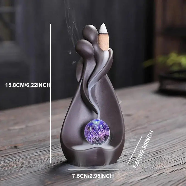 Ceramic Smoke Incense Burner Handmade Incense Stick Holder Fragrance  Backflow Waterfall Censer Creative Sticks for Home Decor