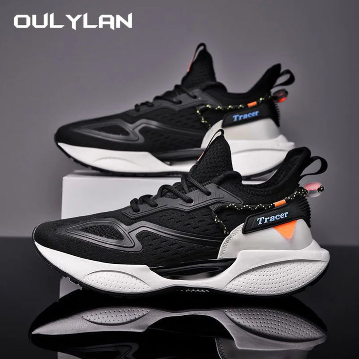 New Casual Sports SShoes Men's Mesh Breathable Soft Sole Running Shoes Korean Version Fashionable Coconut Shoes