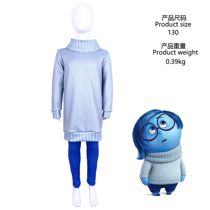 Inside Out 2 Cosplay Joy Disgust Costume For Kids Inspired Dress Anger Fear Halloween Birthday Party Costume For Girls Boys