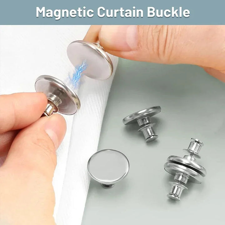 4/8Pairs Curtain Magnetic Button Detachable Curtain Fix Fastener Clip Prevent Light Adjustment Window Screen Close Magnet Buckle