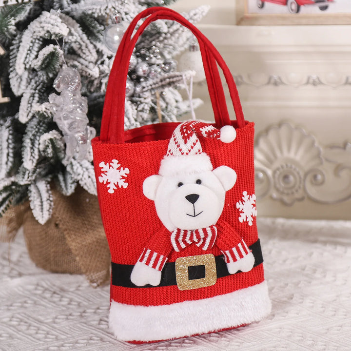 2024 New Christmas Decorations Santa Claus Snowman Bear Gift Bag Children's Candy Bag Handbag Wholesale Новогодние Украшения