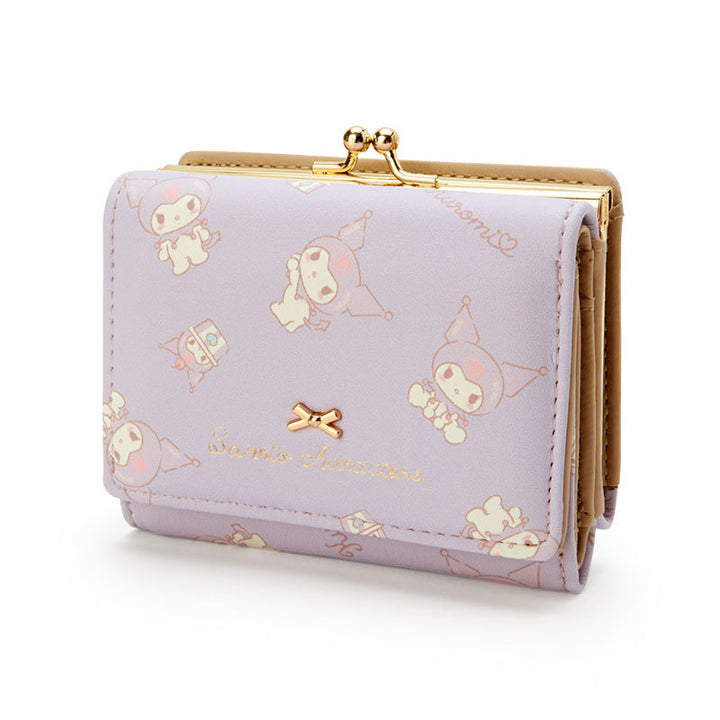 Hello Kitty Purse Women Cute Wallet PU Sanrio Short Wallet Kuromi Pudding Zipper Buckle Card Holder Wallet My Melody Coin Pouch