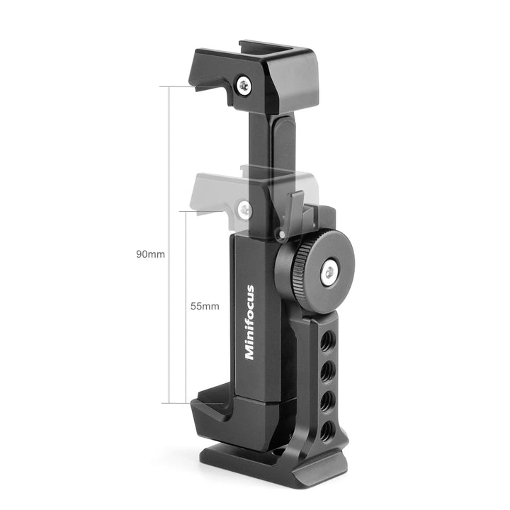 Metal Cell Phone Tripod Mount Smartphone Holder Adapter with Cold Shoe Arca Clamp Cell Phone Video Live Stand Streaming Vlogging