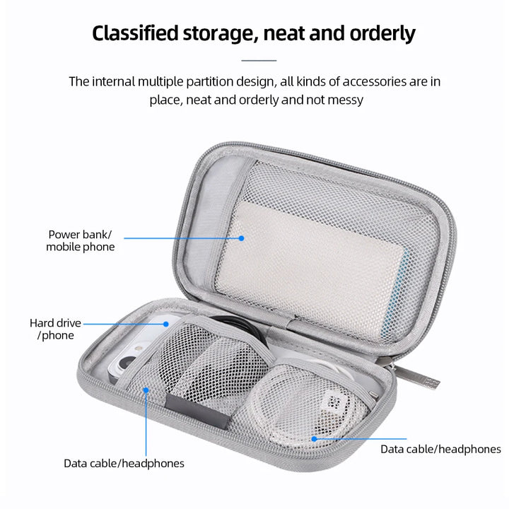 Data Cable Storage Bags Portable Earphone Organizer Digital Gadget Carry Case Multi-layer Storage Bags Electronic Accessory