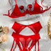 Sexy Erotic Set Open Bra + Back Open Panty Underwear Set Sensual Intimates Women Sexy Garter Kit Tassel Lingerie Set