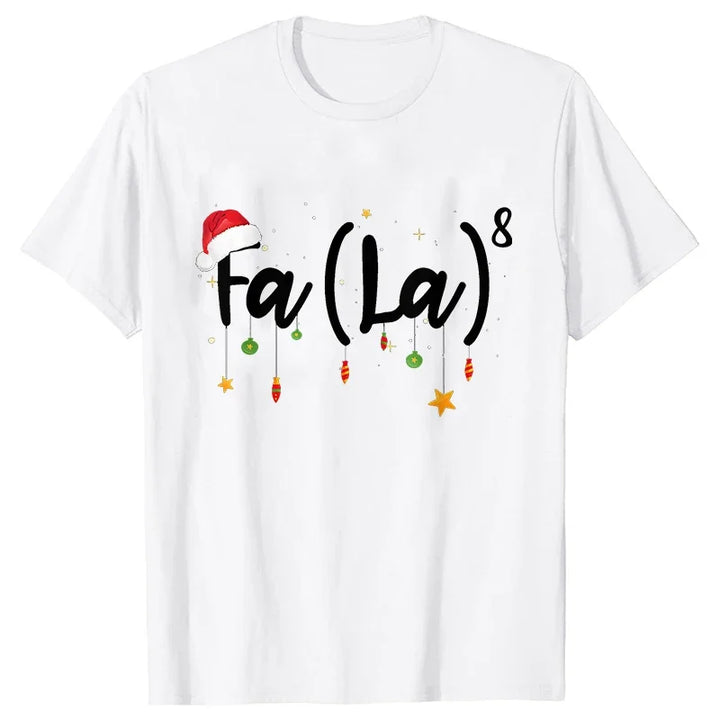 Fa (la)8 Funny Christmas Santa Men T-shirt Fashion Christmas Holiday Party Shirt Short Sleeve Tees Casual Oversized Streetwear