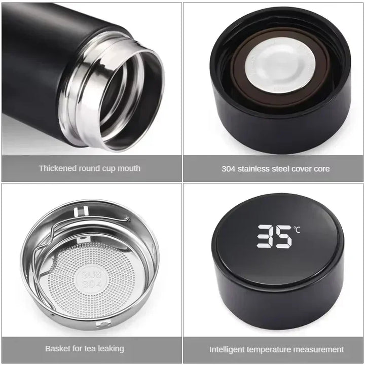 500Ml Thermos Bottle Smart Cup Digital With Temperature Display 304 Stainless Steel Vacuum Insulated Intelligent Coffee Cup