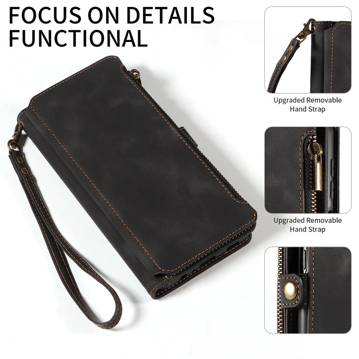 Luxury Handbag Zip Wallet Case for Google Pixel 8 Pro 8A 7 7A 6 6A 5 XL 5A 4 4A Leather Phone Bumper Magnetic Strap Flip Case