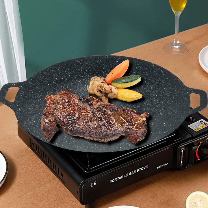 BBQ Pot Multi-Griddle Iron Plate Korean Barbecue Grill Grill Pan Yakiniku Korean Grill Pan Outdoor Portable Induction Cooker