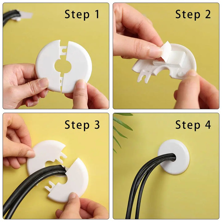 Wall Hole Decorative Cover White Wire Pipe Wall Covers Splittable Self-adhesive Faucet Air Conditioning Hole Desktop Decor