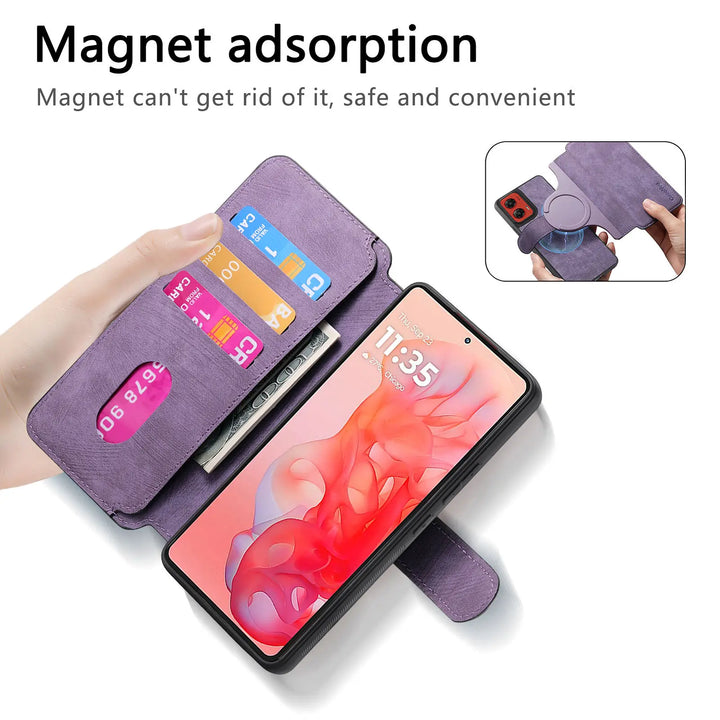 Leather flip magnetic suction detachable Back Cover For Motorola Moto G Stylus 5G (2024) 6.7 "Card slot wallet shockproof Case