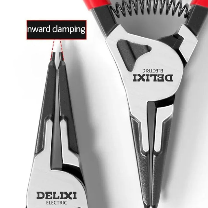 DELIXI ELECTRIC 5-In Circlip Pliers,Needle nose Pliers，Retaining Ring Pliers，for Removing Installing Puller Locking Rings Shafts